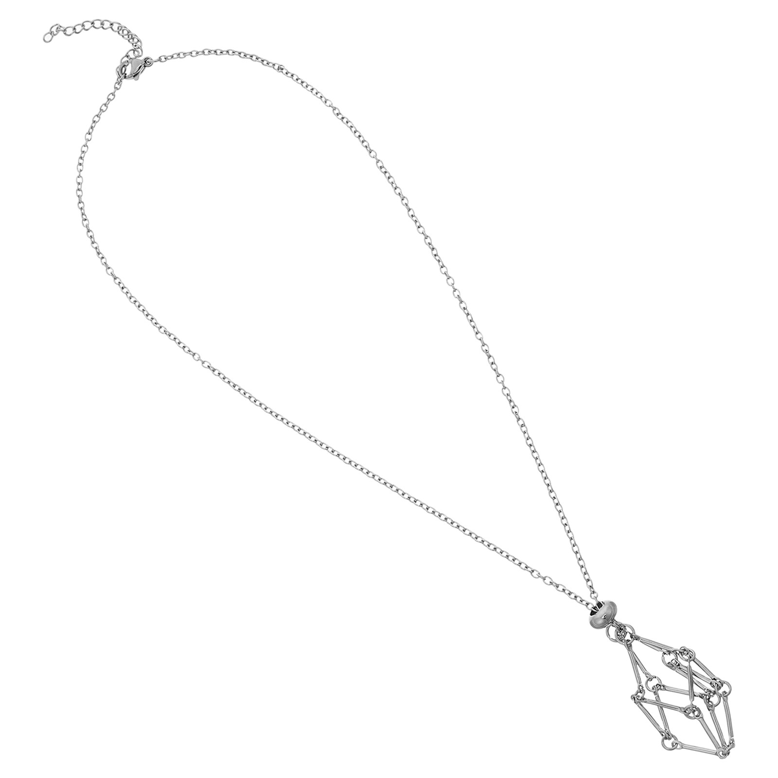 Crystal Holder Necklace Stainl - Crystal Pendant Necklace Natural Stone 评论和价格