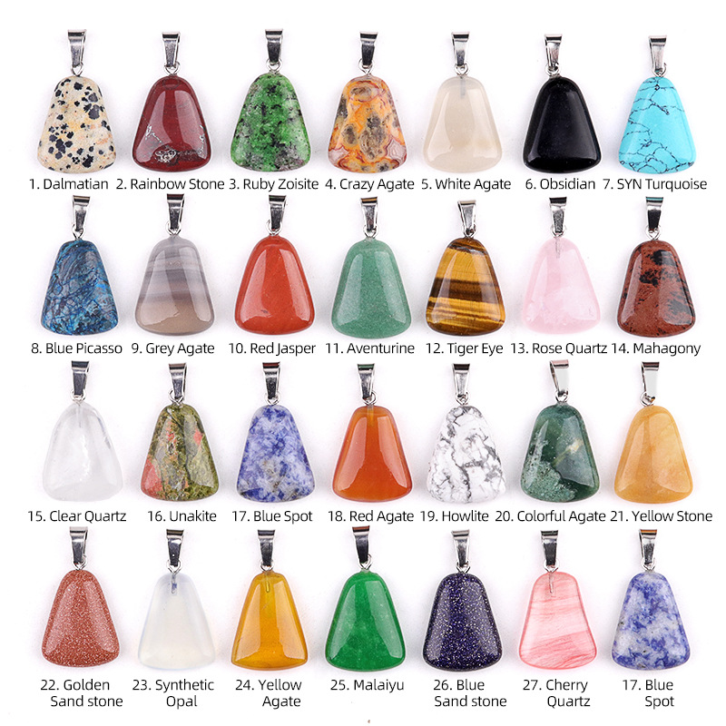 20pcs/ Bag Carving White Cryst - Crystal Pendant Necklace Natural Stone 评论和价格