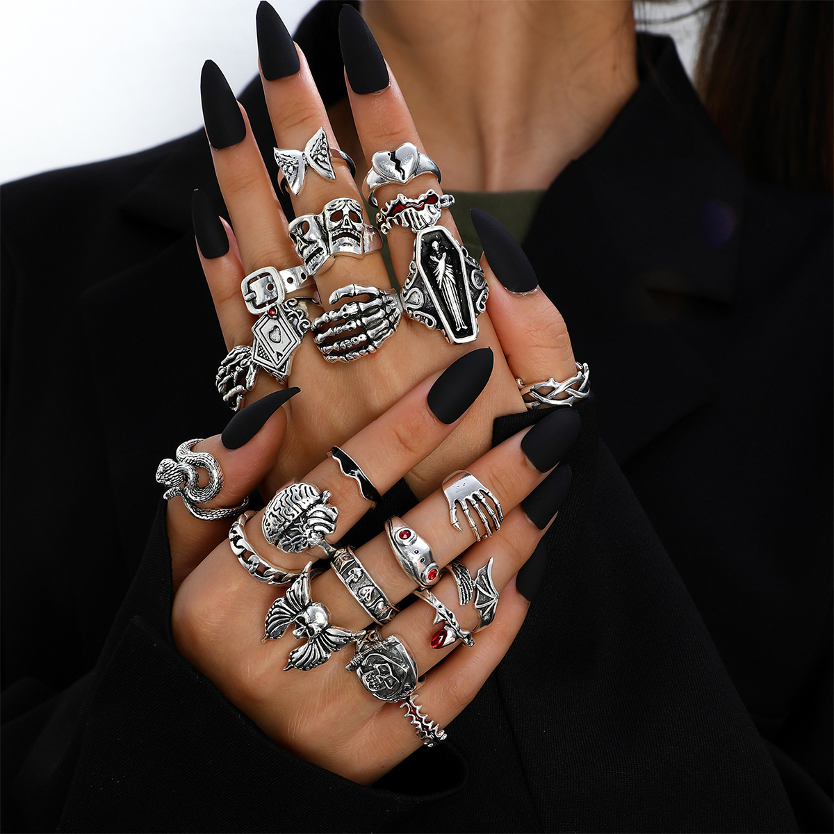 23Pcs Punk Geometric Knuckle F - Vintage Punk Knuckle Rings Set 评论和价格