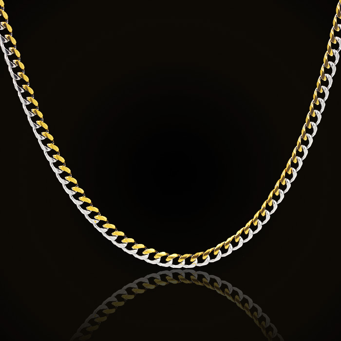 316L Stainless Steel Two Tone  - Cuban Link Chain 12Mm 评论和价格