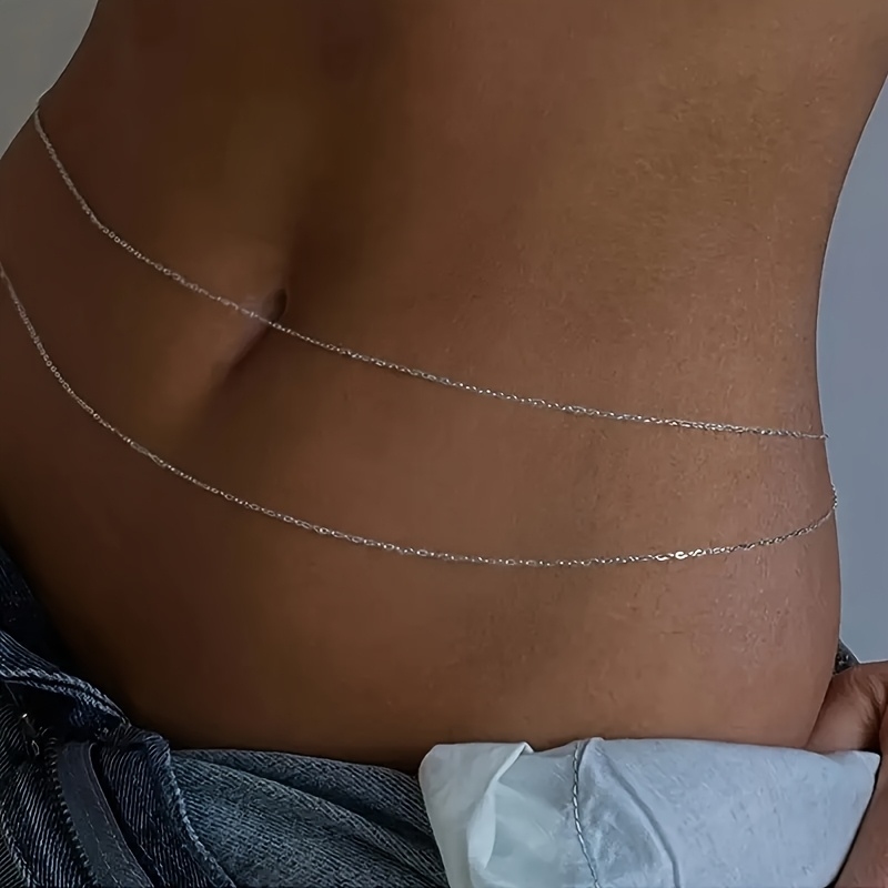 1Double-Layer Gold Metal Waist - Body Jewelry 评论和价格